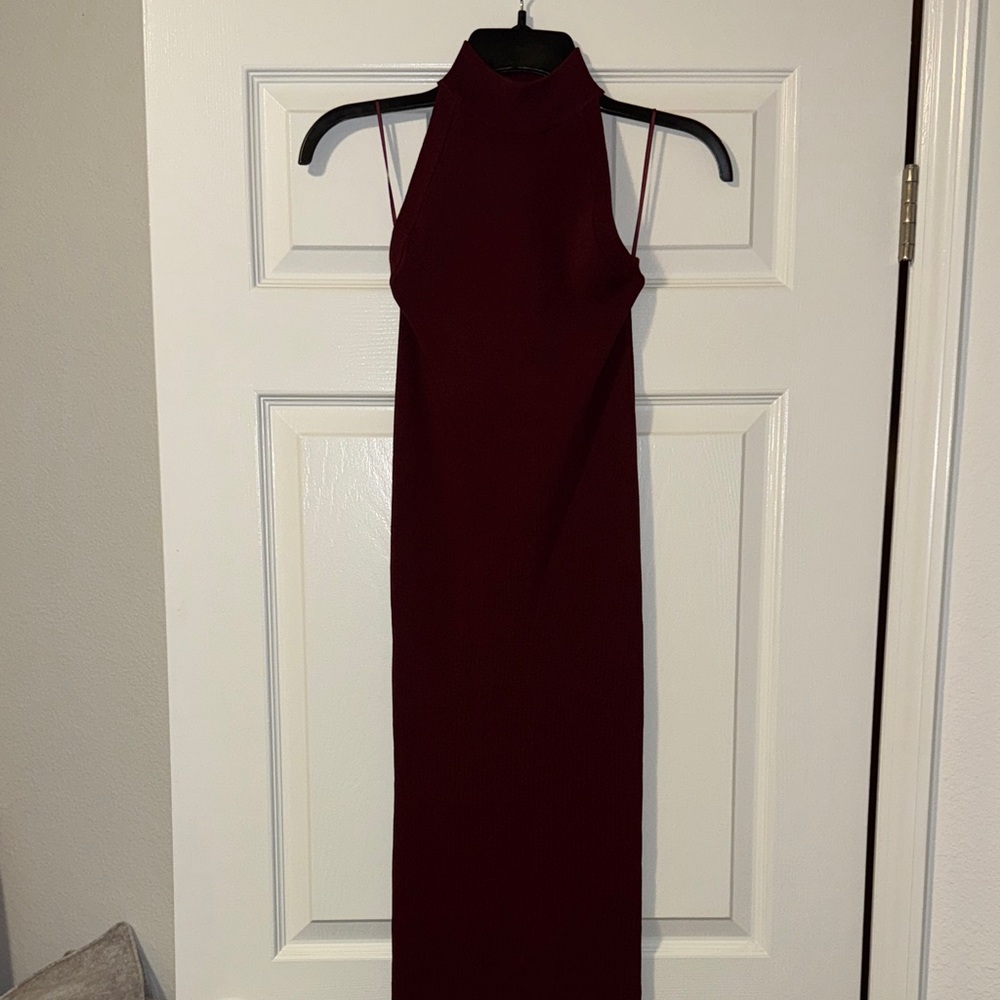 Zara Strapless Burgundy Dress